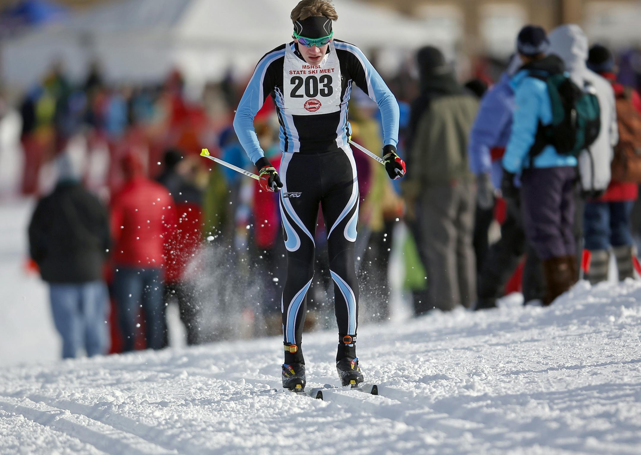 Zak Ketterson of Bloomington Jefferson finished thrid in the pursuit at the boys Nordic State Ski Meet Thursday, Feb. 14, 2013, at Giants Ridge in Biwabik, MN.] (DAVID JOLES/STARTRIBUNE) djoles@startribune.com Nordic State Ski Meet (Boys and Girls) Thursday, Feb. 14, 2013, at Giants Ridge in Biwabik, MN.**Zak Ketterson,cq