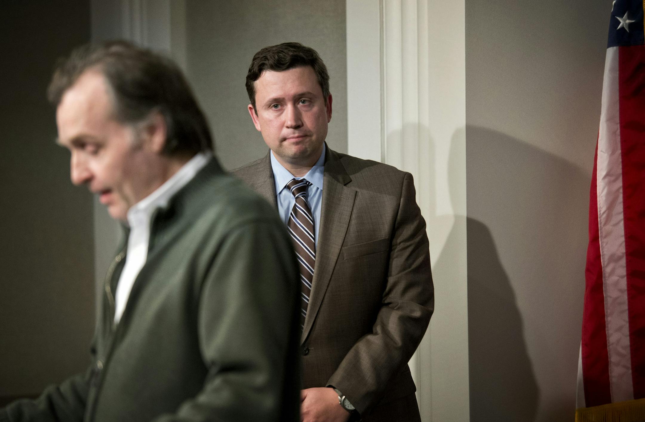 Minnesota DFL chair Ken Martin stood behind Green Party Chairman Cam Gordon. Leaders from nearly all of Minnesota’s political parties formally joined the Minnesotans United coalition to urge state lawmakers to support a same-sex marriage bill. Wednesday, April 10, 2013 ] GLEN STUBBE * gstubbe@startribune.com