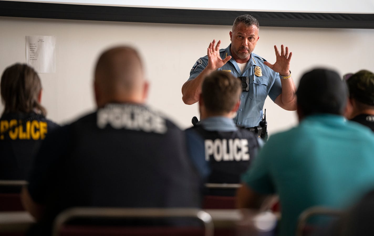 Police Chief Brian O'Hara spoke at the launch of "Operation Safe Summer" at a Minneapolis Police Department training center on Wednesday in Minneapolis.