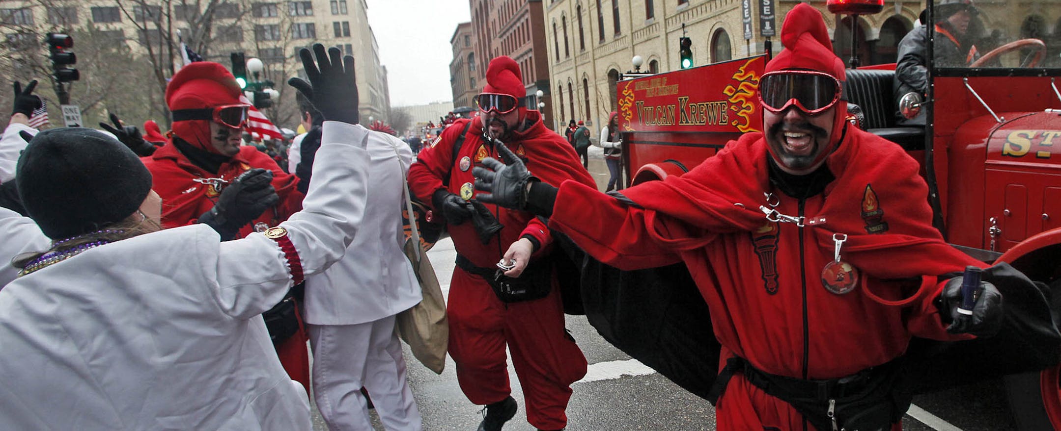 Vulcans may be found in the St. Paul Winter Carnival Grande Day Parade.