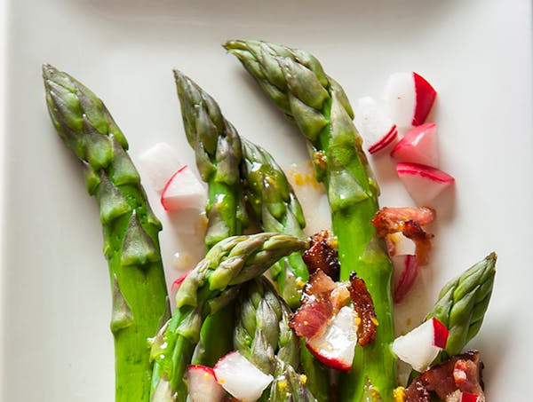 Asparagus With Pancetta and Radish.