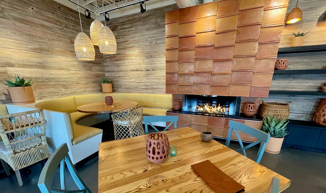 The newest location of Nico's Tacos and Tequila Bar has an expanded kitchen and dining room, including a cozy fireplace inside the dining room.