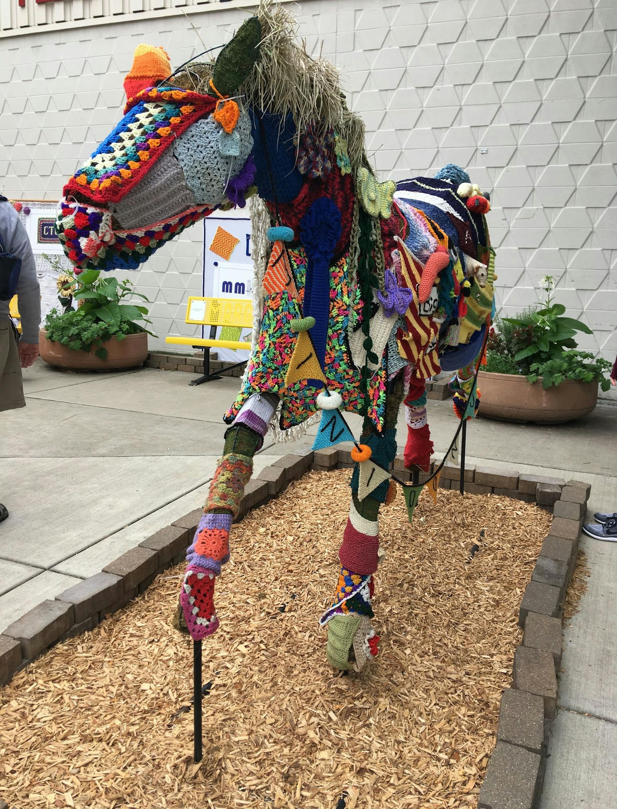 Yarn bombers wreak wanton acts of yarnage at the Minnesota State Fair.
