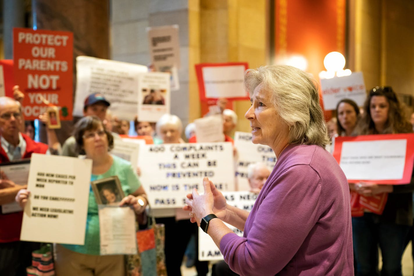 Last May, Health Commissioner Jan Malcolm addressed a crowd of seniors and elder care advocates at a rally at the State Capitol in which they called for stronger regulation of assisted-living facilities, among other changes.