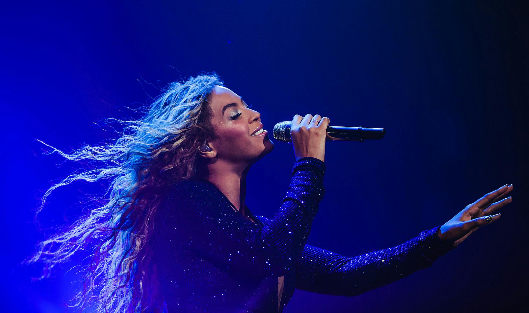 Singer Beyonce performs on her "Mrs. Carter Show World Tour 2013", on Friday, July 12, 2013 at The Arena at Gwinnett Center in Duluth, Georgia.