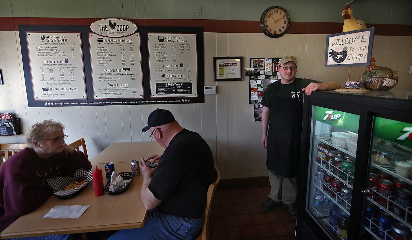 Joel Hanson manages The Coop, a restaurant in the Southview-Marie area. ] JIM GEHRZ &#xef; james.gehrz@startribune.com / South St. Paul, MN / February 19, 2015 /1:30 PM &#xf1; BACKGROUND INFORMATION: South St. Paul was defined by the stockyards and meatpacking industry that once employed much of the city and gave the high school its team name, the Packers. But after the last of the stockyards closed in 2008 and the meatpacking industry left last year, the working-class city of about 20,000 is st