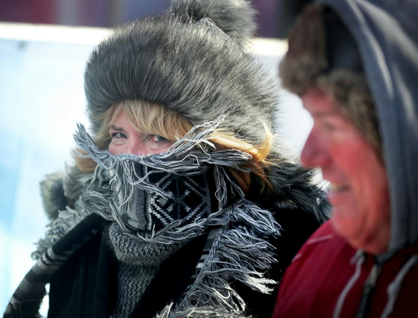 Husband and wife Scott and Jill Lutgens of Burnsville were dressed for a stroll in the cold last February.