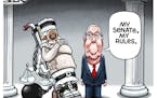 Sack cartoon: The Senate's strait man