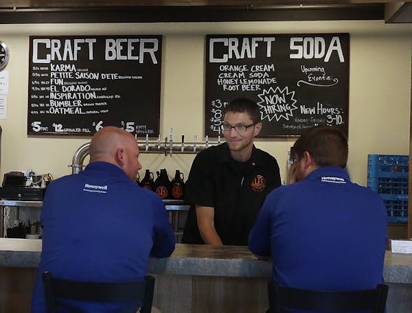 Tap room attendant Ted Jedlicki visited with and served patrons at the LTS Brewing tap room in Rochester. ] JIM GEHRZ &#xef; james.gehrz@startribune.c