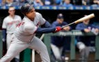 Willians Astudillo hit an RBI single during the second inning against the Royals in April.