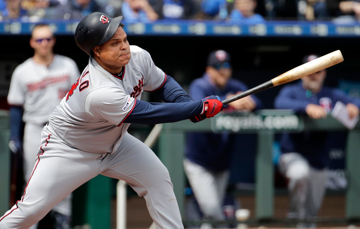 Willians Astudillo hit an RBI single during the second inning against the Royals in April.