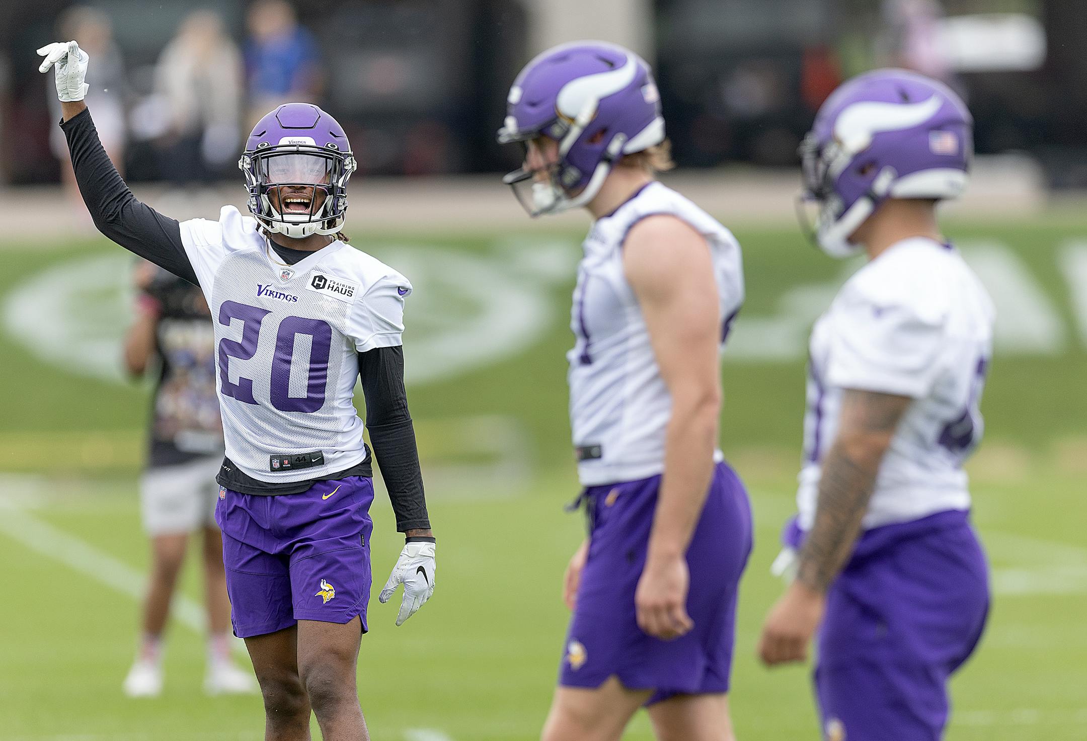 Minnesota Vikings Safety Jay Wardat at practice during Rookie Mini Camp at TCO Performance Center in Eagan, Minn., on Friday, May 12, 2023.
