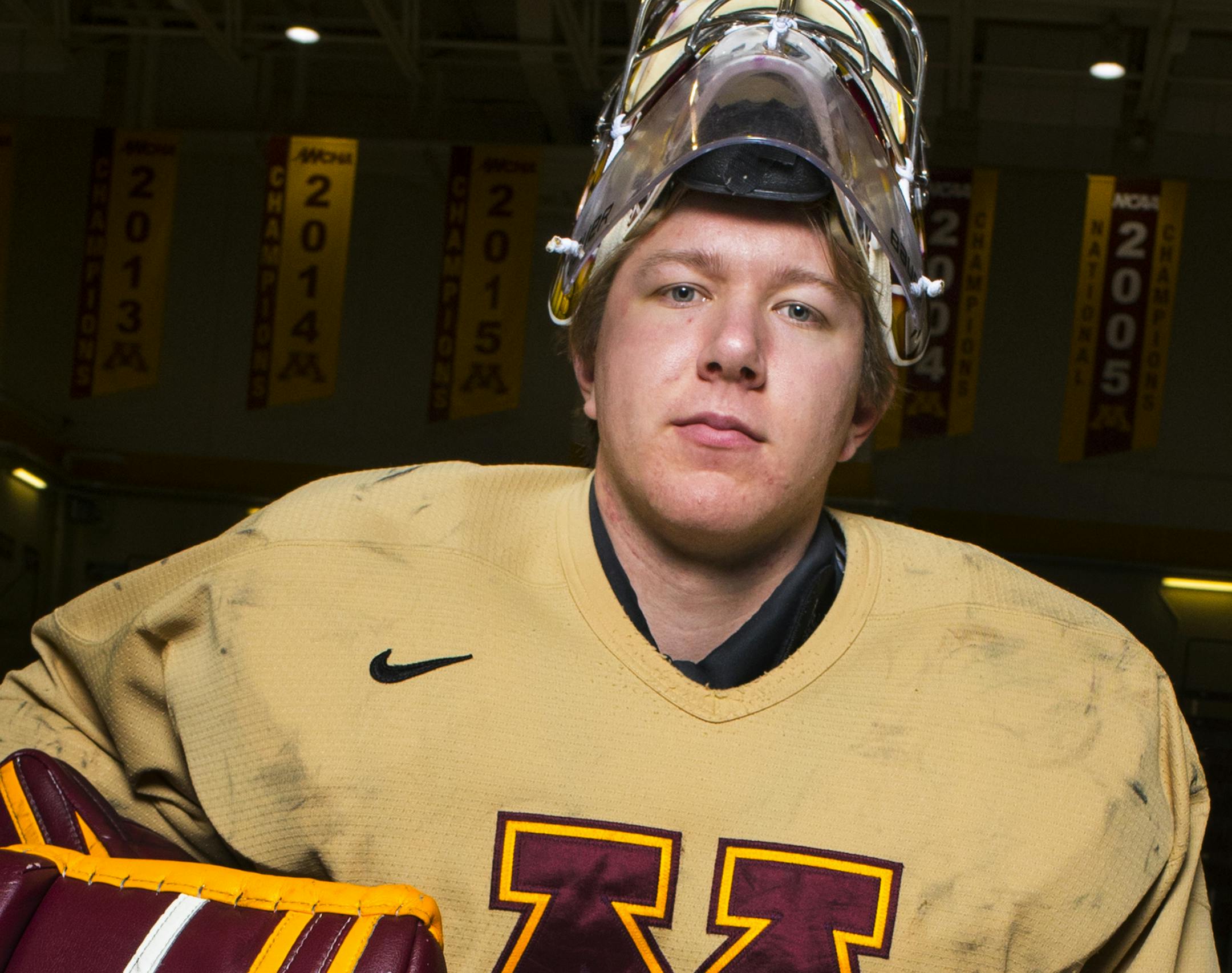 Freshman goalie Eric Schierhorn. He's from Alaska, played at Shattuck and came in with a ton of junior experience, which gave Lucia the confidence to make him the No. 1 goalie right away. (He turned 20 last month, so he's a pretty old freshman, particularly for the Gophers ]Richard Tsong-Taatarii/rtsong-taatarii@startribune.com