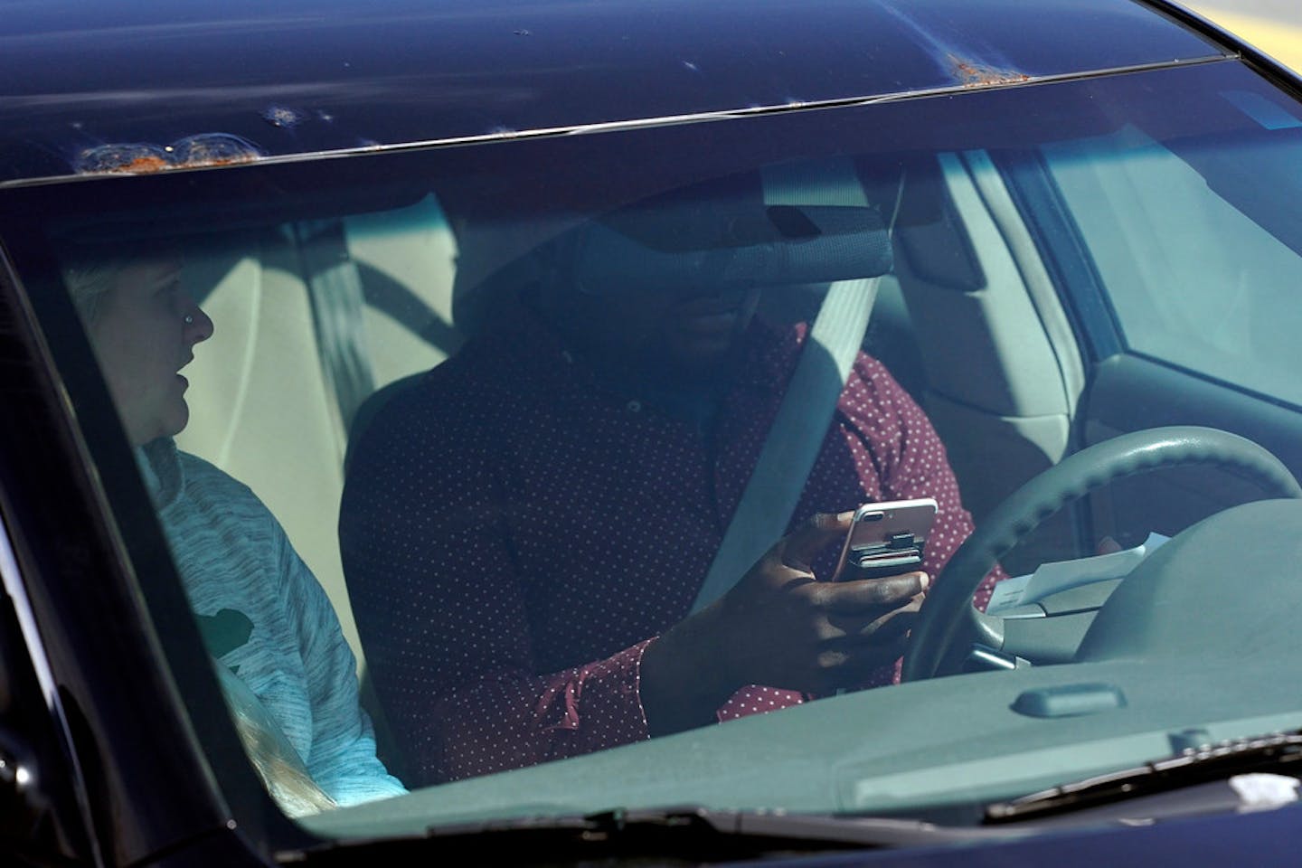 A driver was spotted using a cell phone by police in Eagan in April 2019 during a distracted driving crackdown.