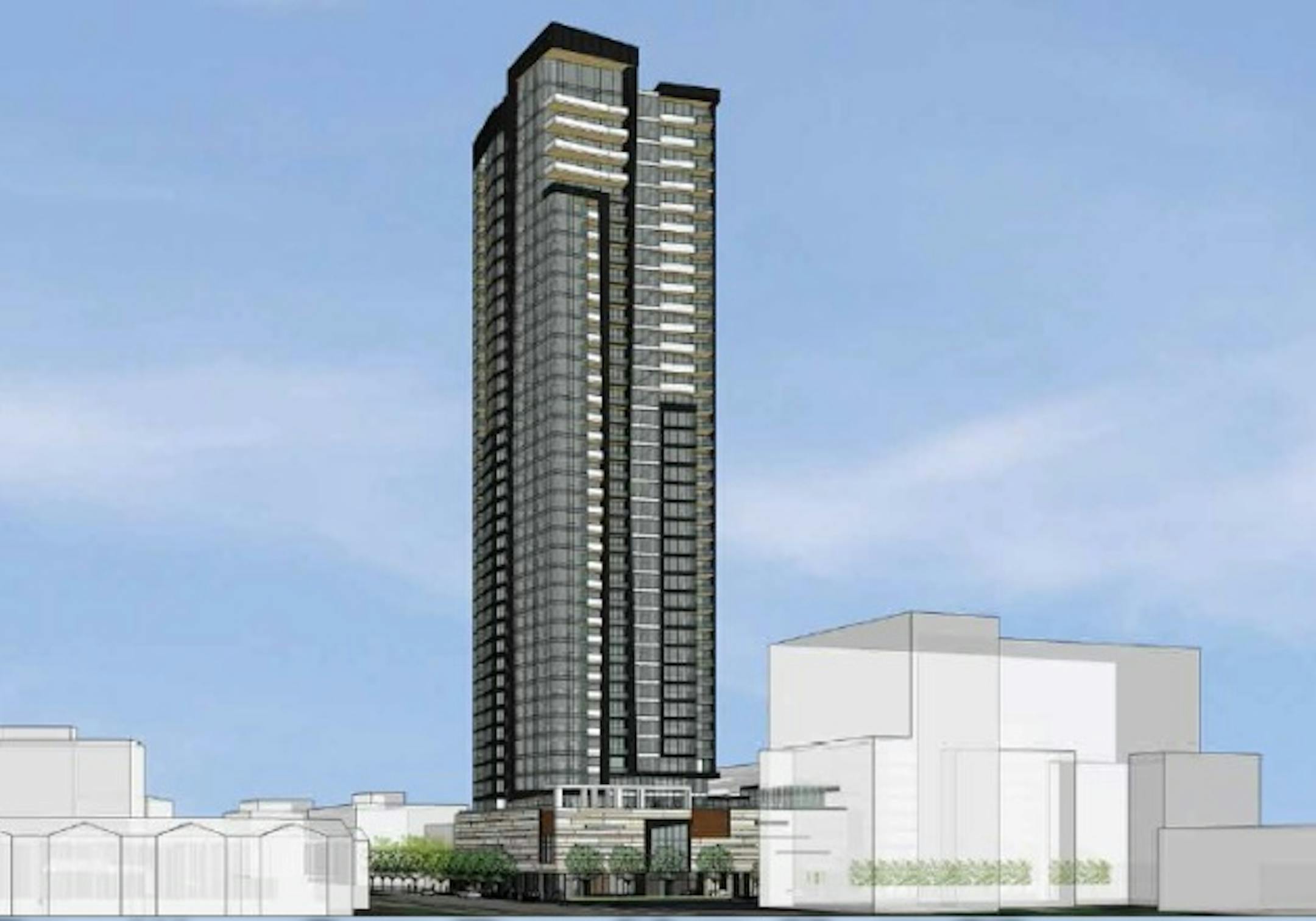 An early rendering of the tower by ESG Architects