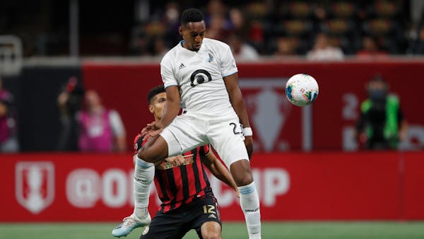 Minnesota United forward Mason Toye (shown in an August match vs. Atlanta) scored two goals as the Loons shut out Los Angeles FC 2-0 Sunday night.