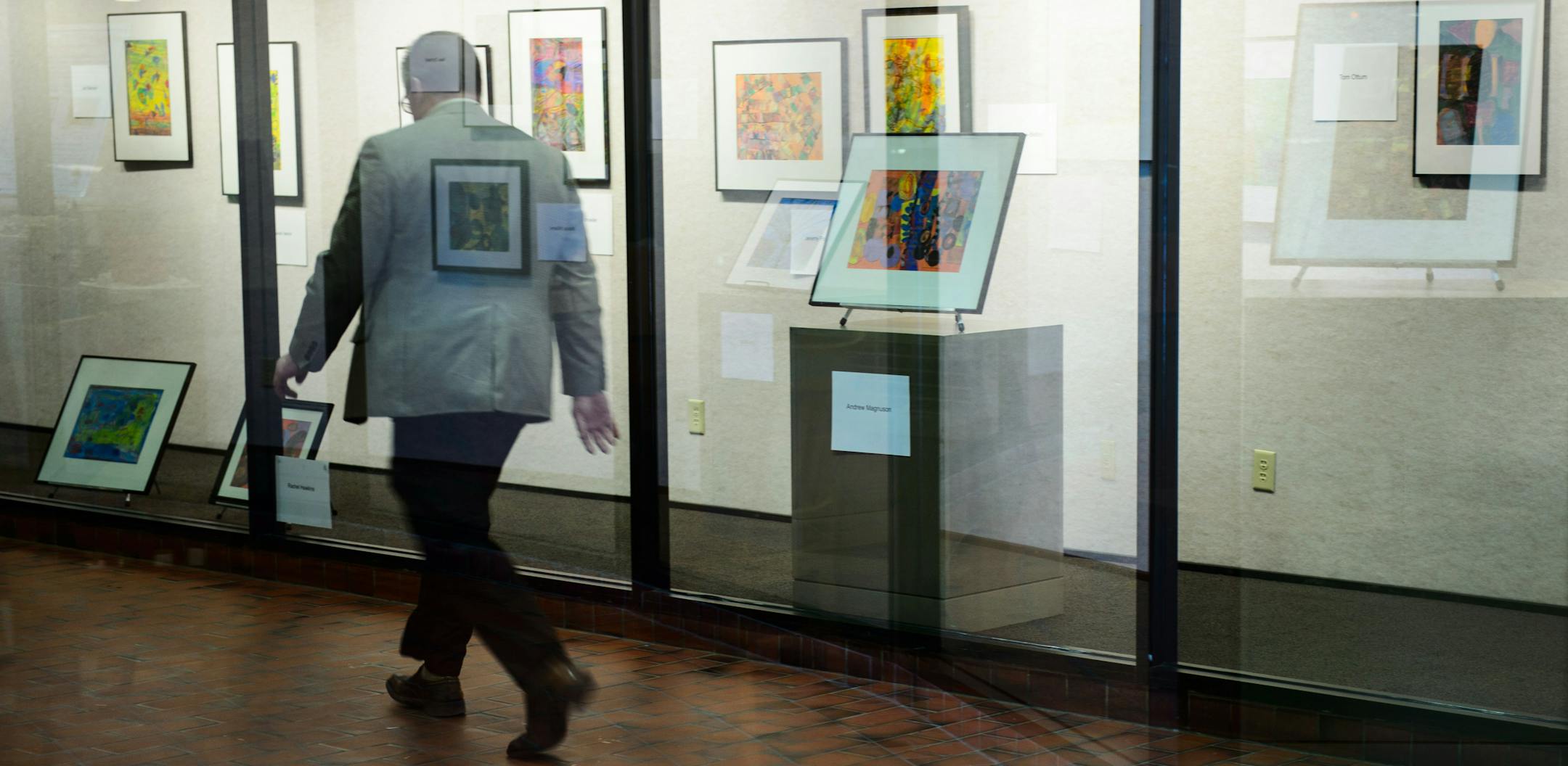 The Hennepin Gallery in downtown Minneapolis is displaying the work of 32 artists from the Art Speaks program, which is run by Twin Cities nonprofit Rise Inc., through April 25. Introduced five years ago, Art Speaks helps people with disabilities express themselves through art, program director Danelle Griner said.
