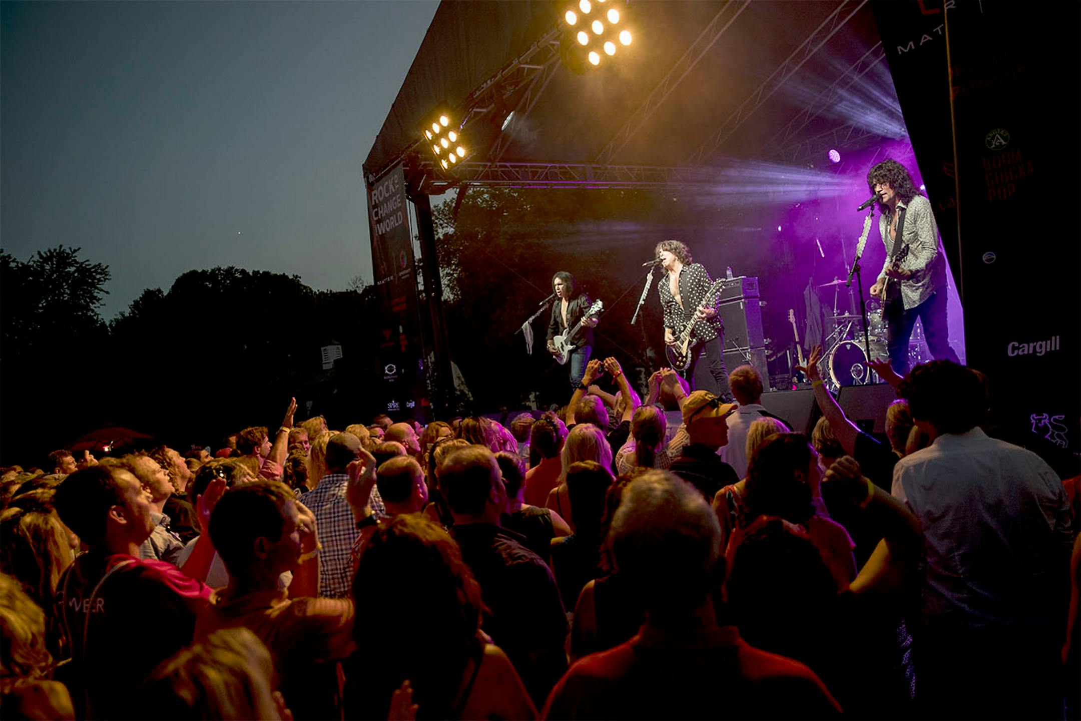 Kiss, in this pictured including Gene Simmons, Paul Stanley and Tommy Thayer, performed during a charity concert at philanthropist Martha "Muffy" MacMillan's home on Tuesday, August 2, 2016, in Long Lake, Minn.