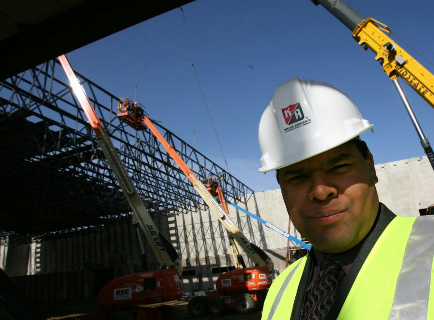 Aaron Harper is shown in 2008 during construction of East Ridge High School.