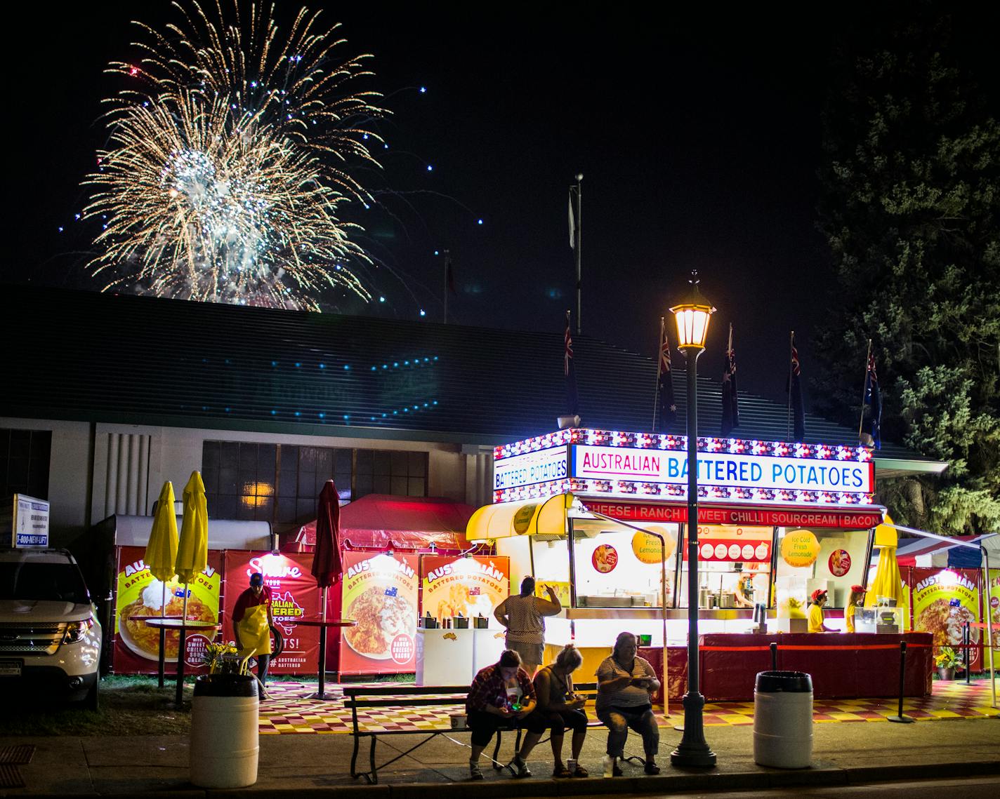 Fireworks light up the sky at the 2015 Minnesota State Fair.