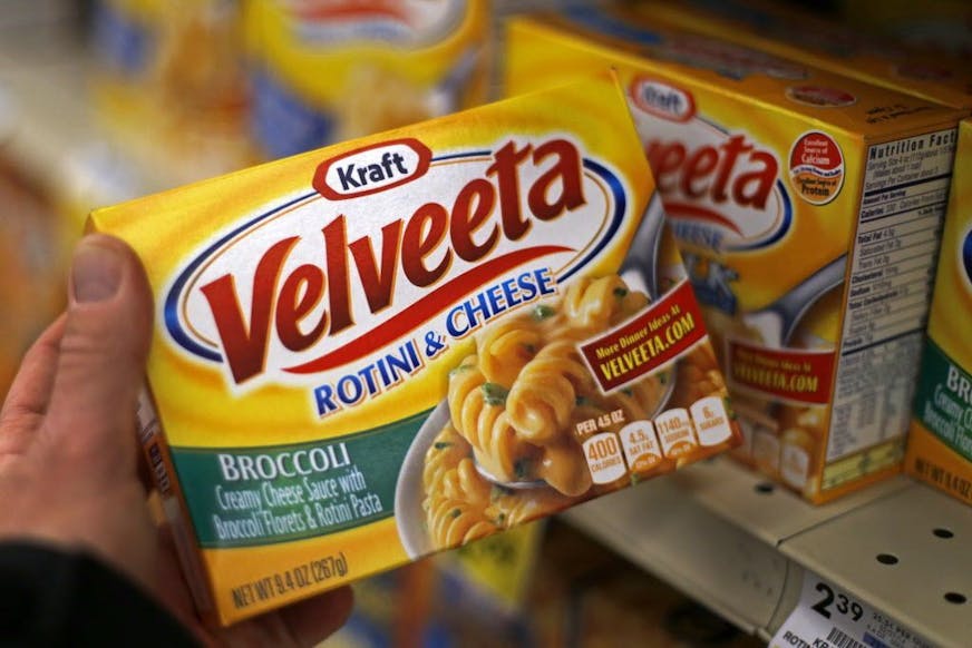 Kraft Velveeta rotini and cheese at a grocery market in Pittsburgh.