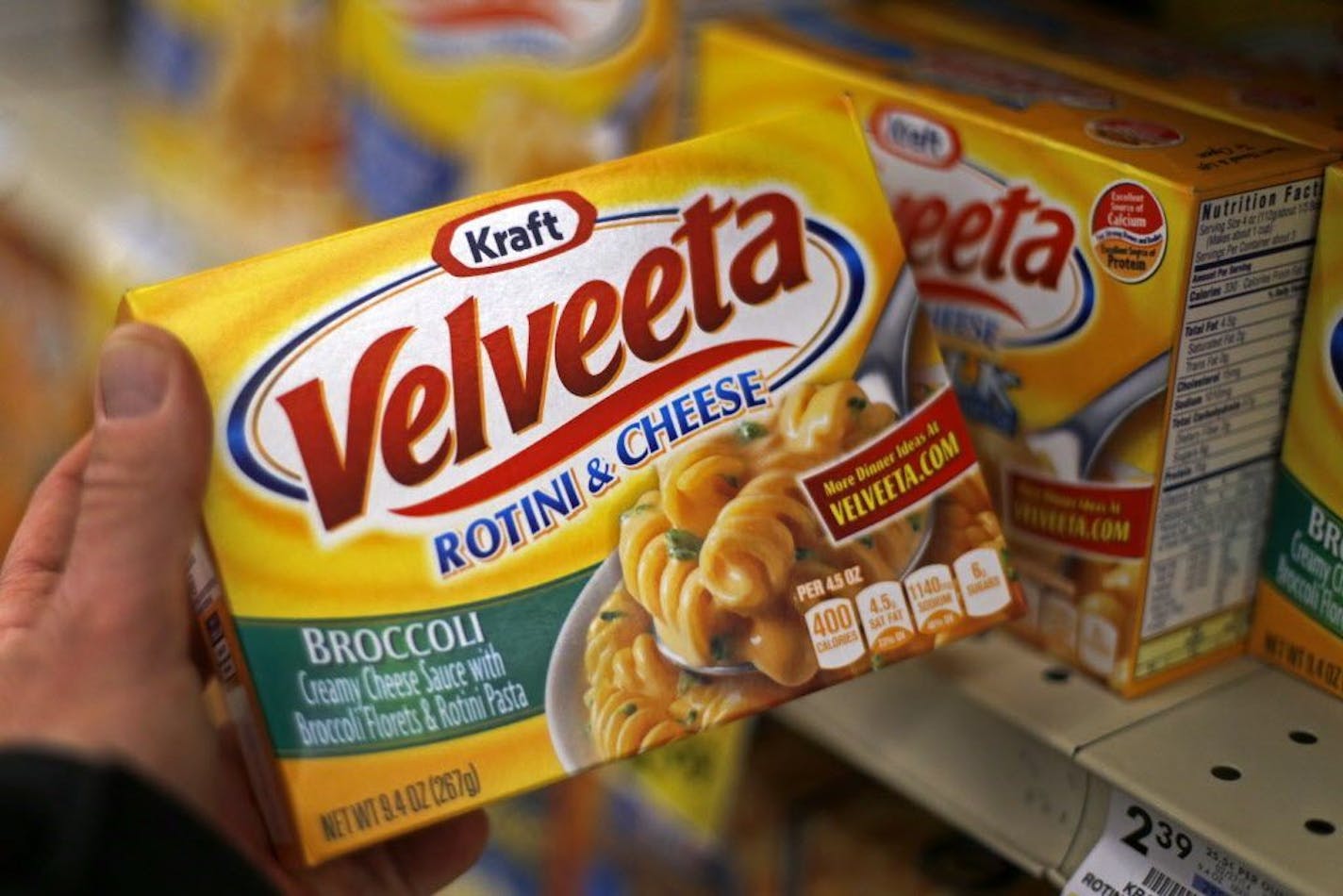 Kraft Velveeta rotini and cheese at a grocery market in Pittsburgh.