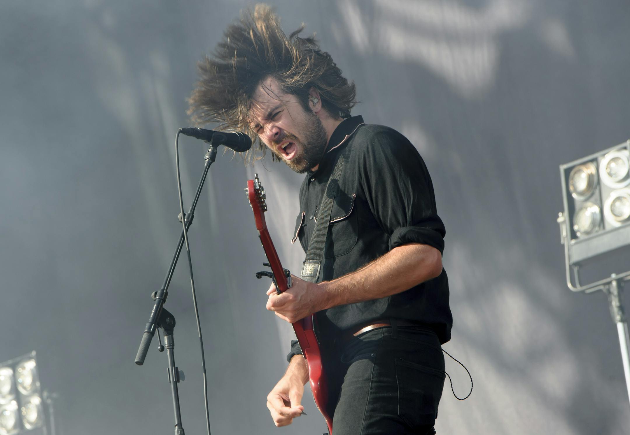 Justin Young from British band The Vaccines performs at the V Festival in Chelmsford, England, Sunday, Aug. 18, 2013. (Photo by Jonathan Short/Invision/AP)