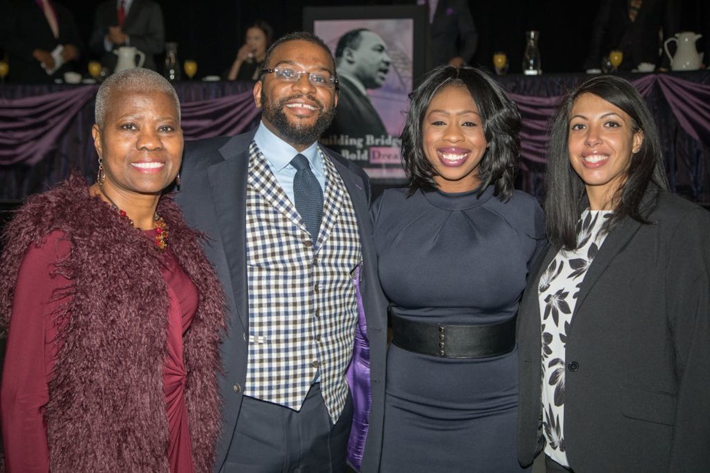 Laverne McCartney Knighton, Khary Campbell, Tola Oyewole and Mona Wright attended the annual Dr. Martin Luther King Jr. breakfast on Jan. 15, 2018, in Minneapolis.