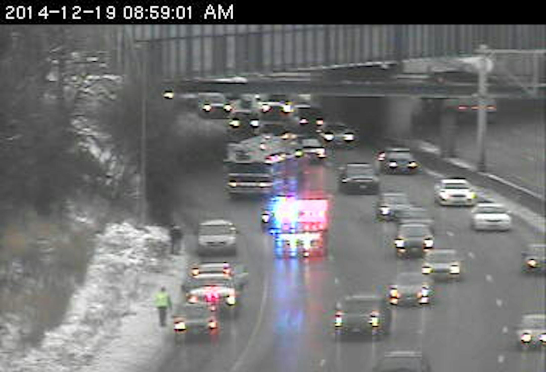 Emergency responders were on the scene on I-94 in St. Paul when a woman who was eight months pregnant went into labor after being involved in a traffic accident.