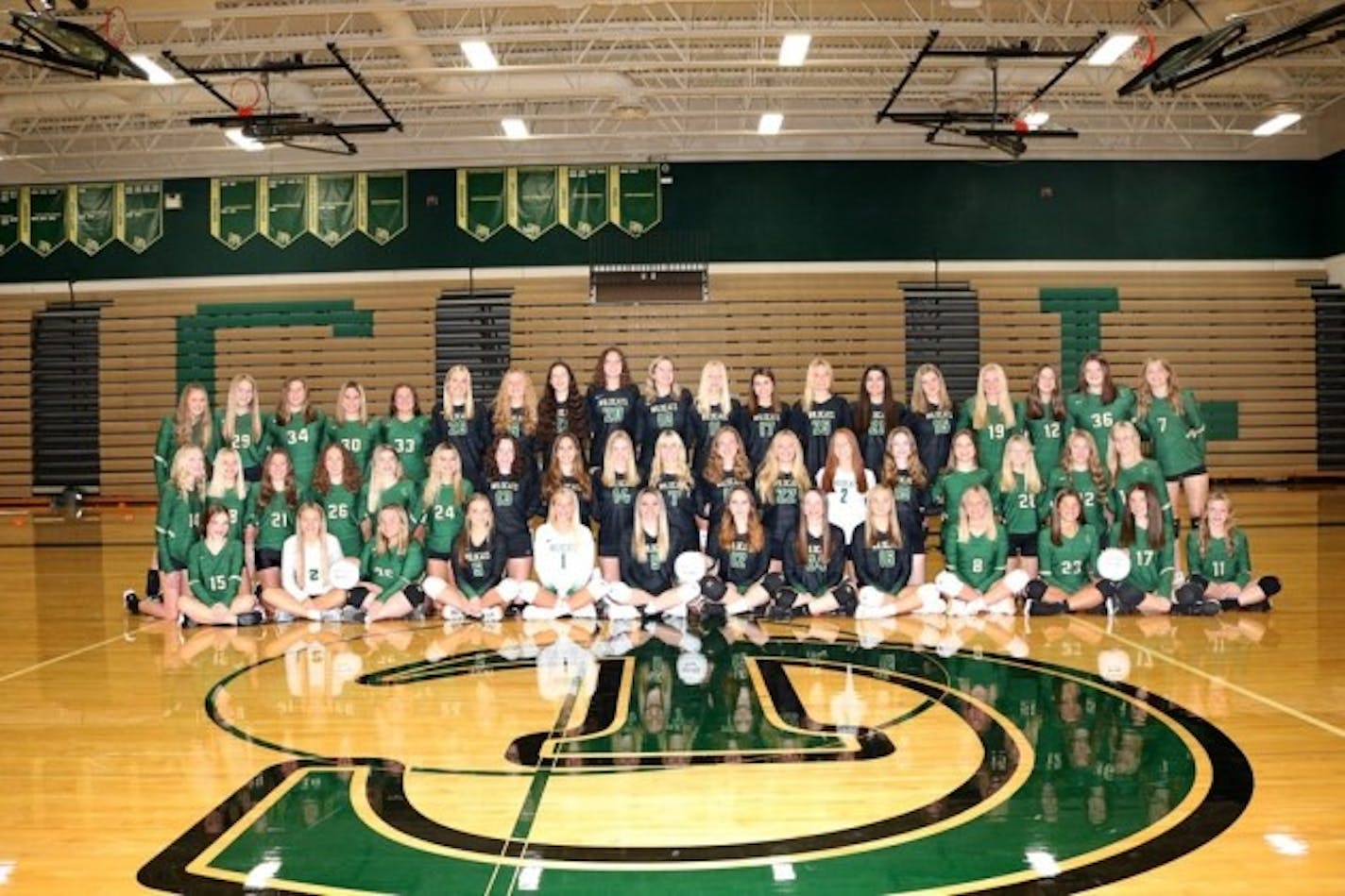 Chisago Lakes' volleyball program, varsity through ninth-grade teams.