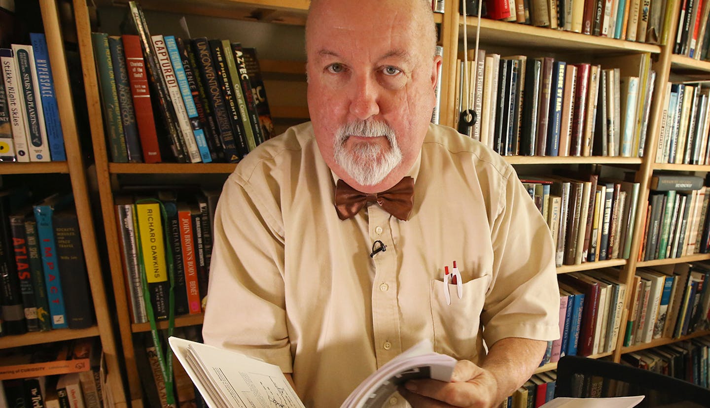 Mutual UFO Network Field Investigator, Bill Fisk, at his home in Palm Bay, Fla., on February 6, 2019. Fisk was hooked on the subject of UFO phenomena after he saw a light in the sky make a sharp 90-degree turn when he was 9 years old. (Rich Pope/Orlando Sentinel/TNS)