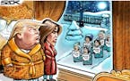Sack cartoon: Trump in the holiday season