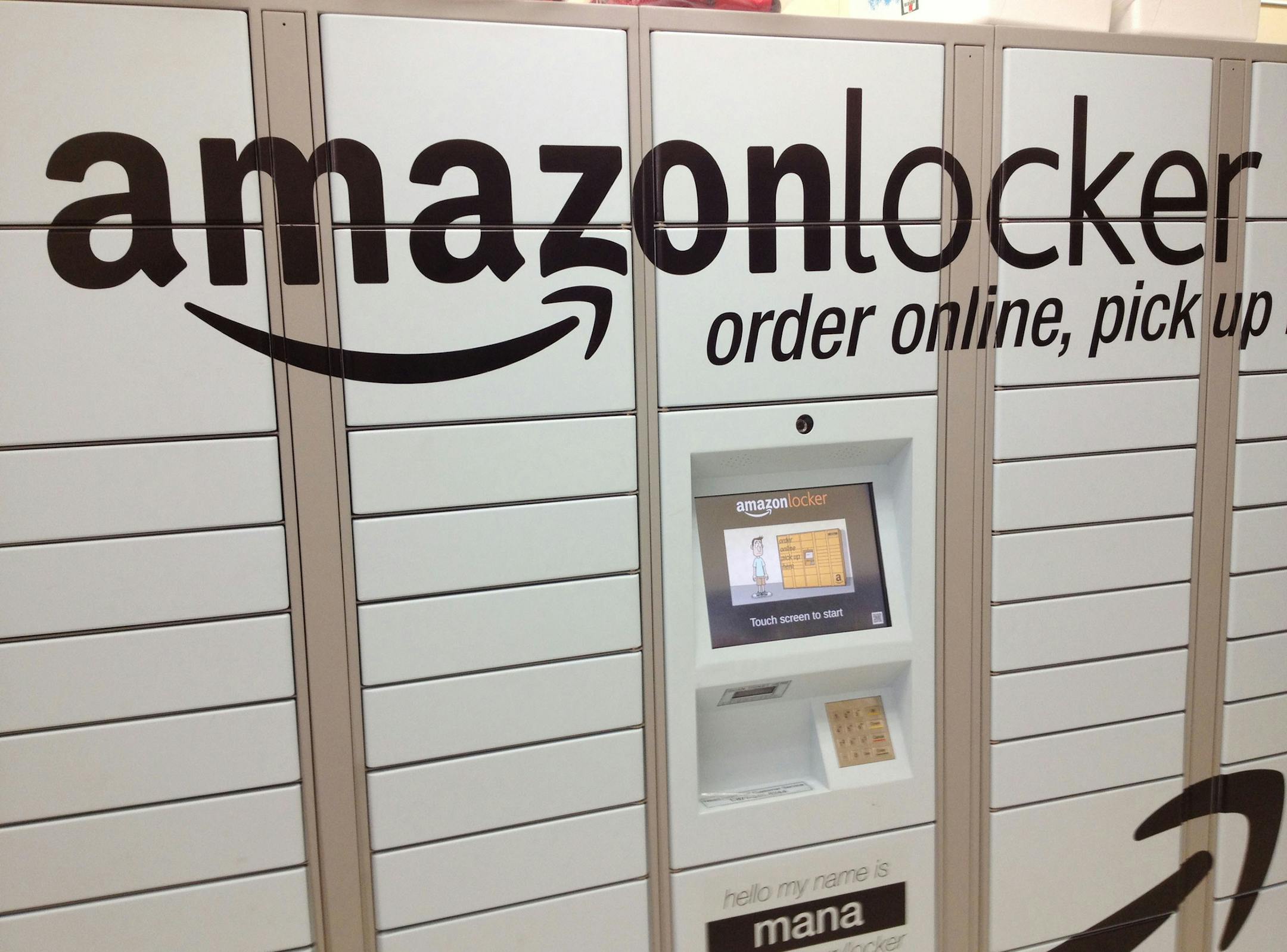 Lockers for Amazon are located in a 7-Eleven in Hoboken, New Jersey, as part of a pilot program to provide faster delivery to customers and give a more secure location than leaving on a doorway. Other retailers such as Wal-Mart are looking at the locker delivery system as well. (The Record/MCT) ORG XMIT: 1136822 ORG XMIT: MIN1304022302534669