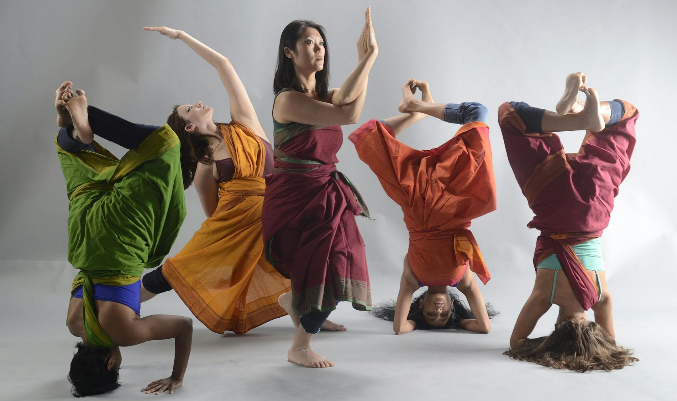 Ananya Dance Theatre ‚Ä¢ Photo by V. Paul Virtucio "Neel: Blutopias of Radical Dreaming" at the Cowles (Sep. 18-20) L-R: Chitra Vairavan, Kathleen Haynes, Hui Wilcox (center), Ananya Chatterjea, Ren√©e Copeland