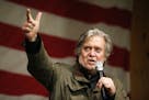 Former White House strategist Steve Bannon speaks during a rally for U.S. Senate candidate Roy Moore last month in Alabama.