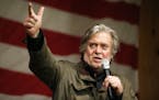 Former White House strategist Steve Bannon speaks during a rally for U.S. Senate candidate Roy Moore last month in Alabama.