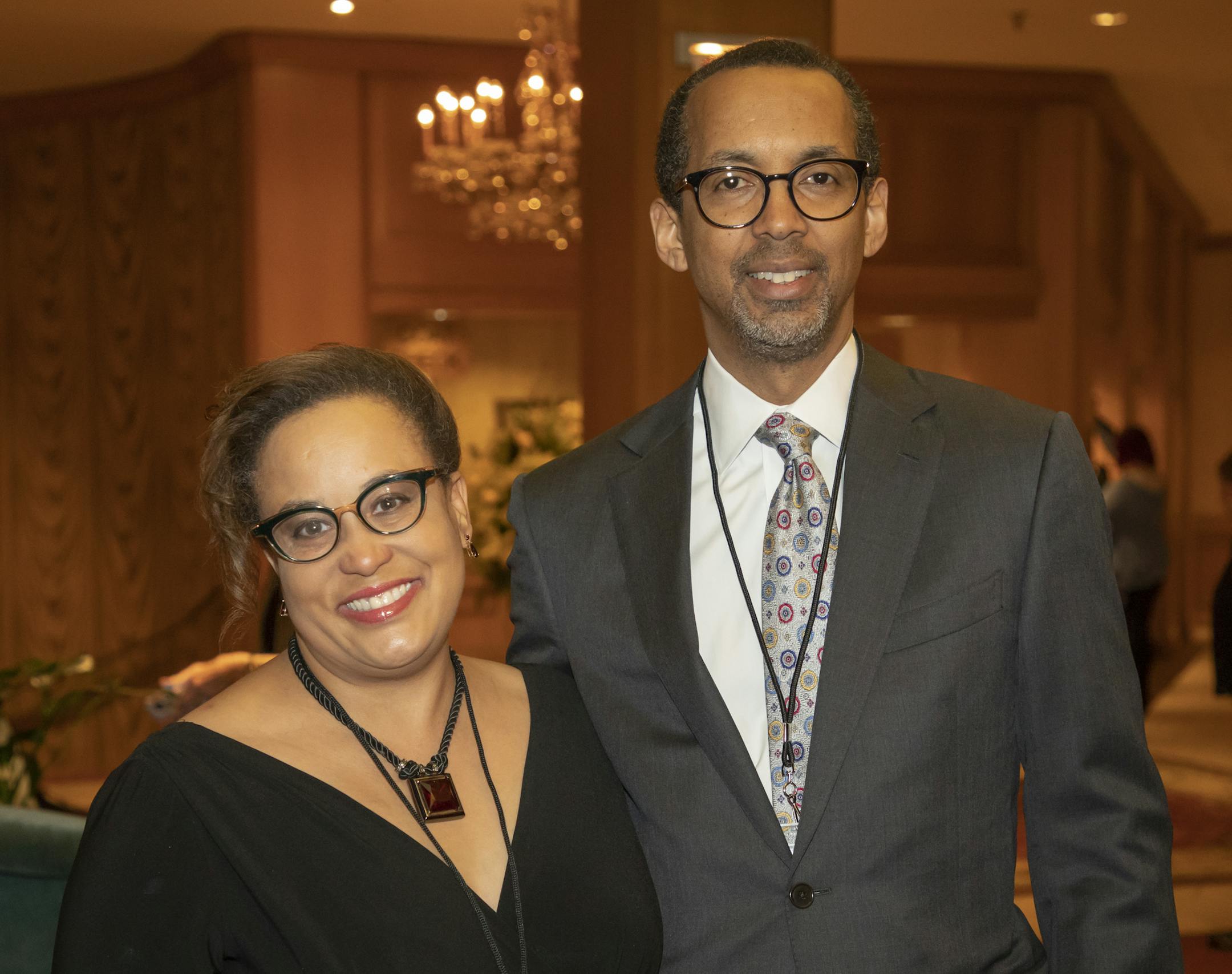 Dr. Duchess Harris and Dr. Jon Thomas at the 2019 History Theatre Gala. ] Special to Star Tribune, photo by Matt Blewett, Matte B Photography, matt@mattebphoto.com, History Theatre, St. Paul Hotel, St. Paul, Minnesota, SAXO 1008522377 FACE041419
