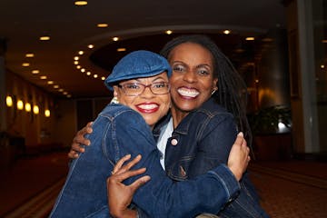 Sheletta Brundidge, left, and Lindy Vincent are the hosts of the TwoHauteMamas.com podcast.