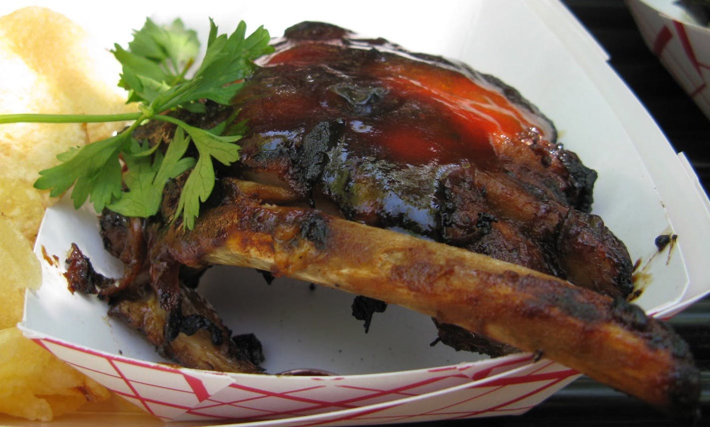 Photo by RICK NELSON Street4: Ribs from the 128 Cafe Truck