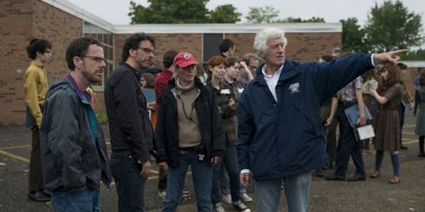 The Coen Brothers on the set of "A Serious Man"