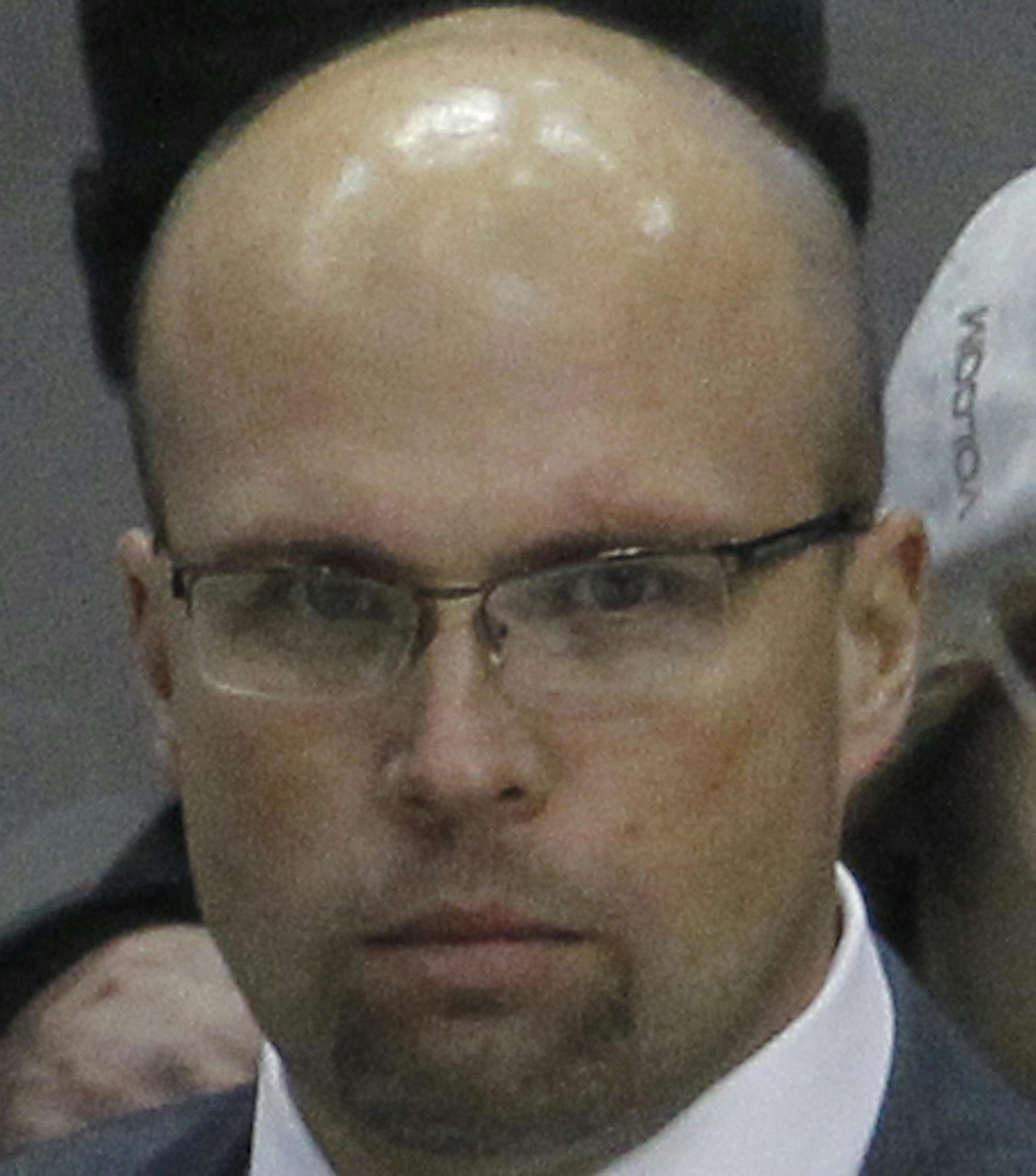 Minnesota Wild head coach Mike Yeo gestures to his players during the third period of an NHL hockey game against the Toronto Maple Leafs in St. Paul, Minn., Friday, Jan. 2, 2015. The Wild won 3-1. (AP Photo/Ann Heisenfelt) ORG XMIT: OTKAH101