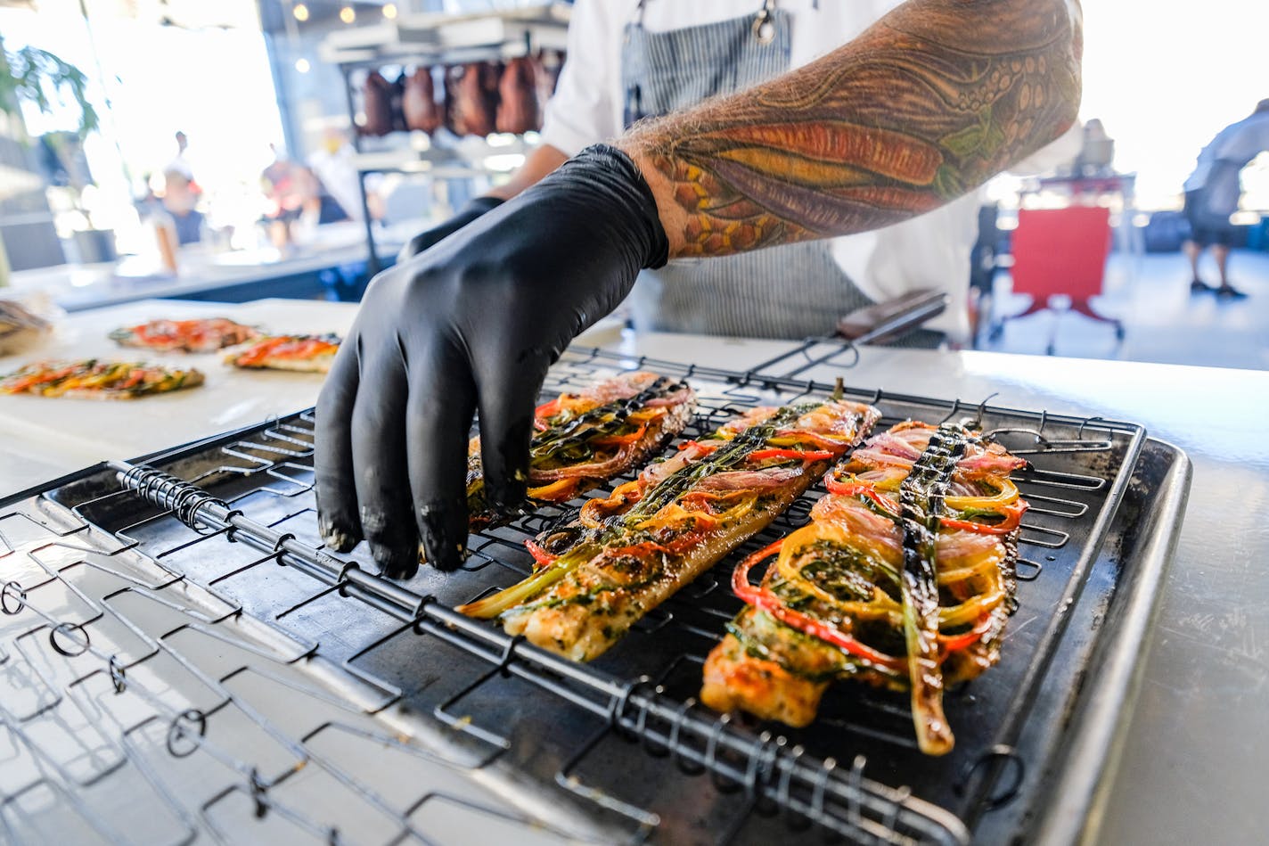 Outdoor grilling at Travail's new rooftop cantina.