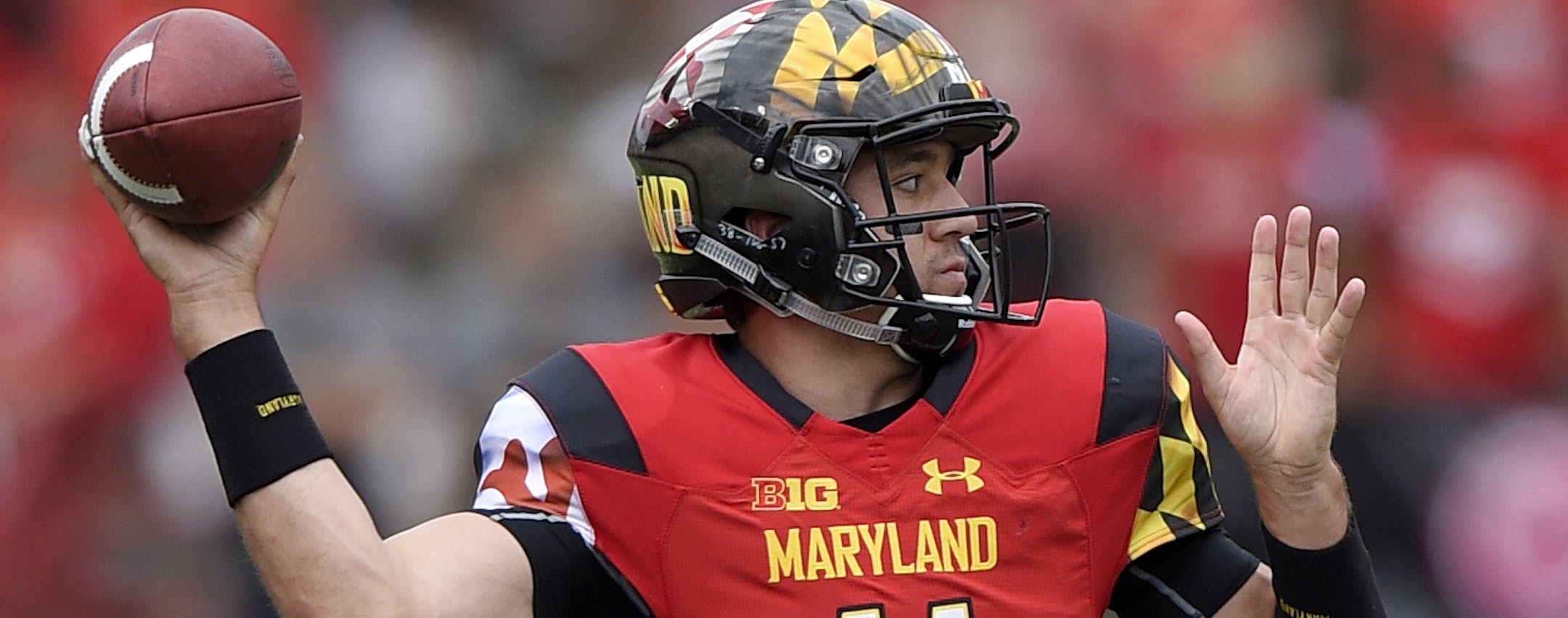 Maryland quarterback Perry Hills (11) throws a pass during the first half of an NCAA college football game against Howard, Saturday, Sept. 3, 2016, in College Park, Md. (AP Photo/Nick Wass)
