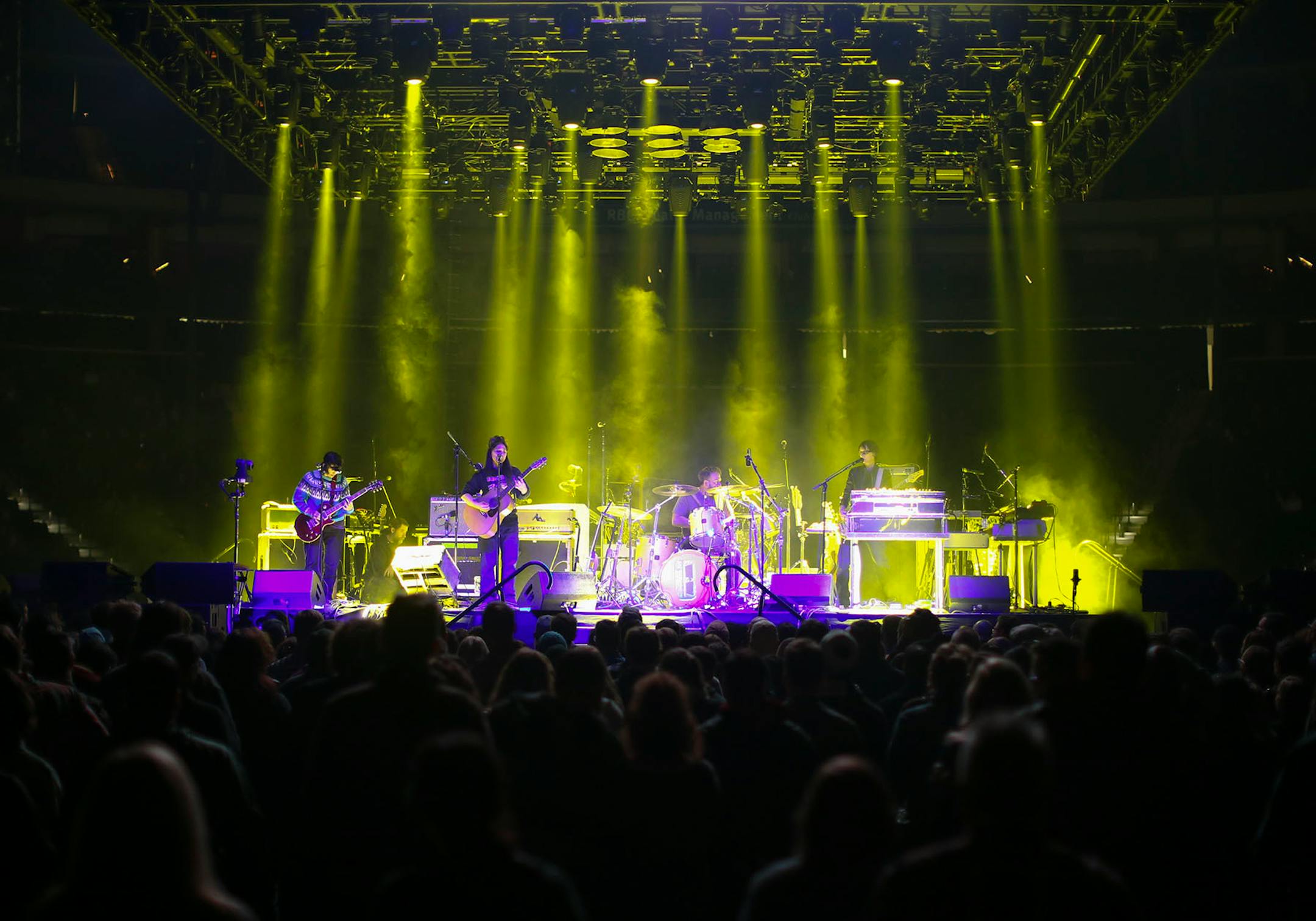 The Breeders during their set opening for Arcade Fire Sunday night.