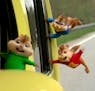 This photo provided by courtesy of Twentieth Century Fox shows, Theodore, Alvin, and Simon on a wild &#xec;road chip&#xee; in "Alvin and the Chipmunks