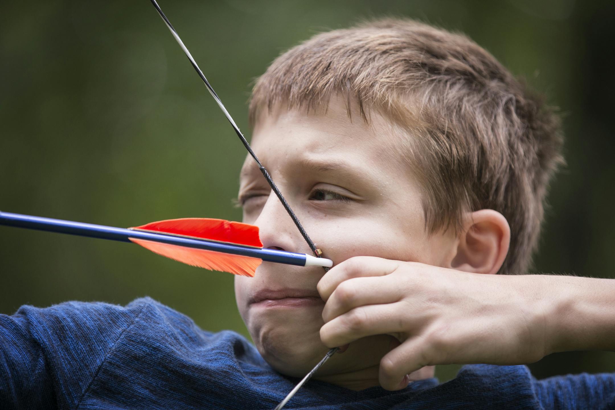 Leo Rinta, 9, of East Bethel took aim at the 3D archery area at the Game Fair.