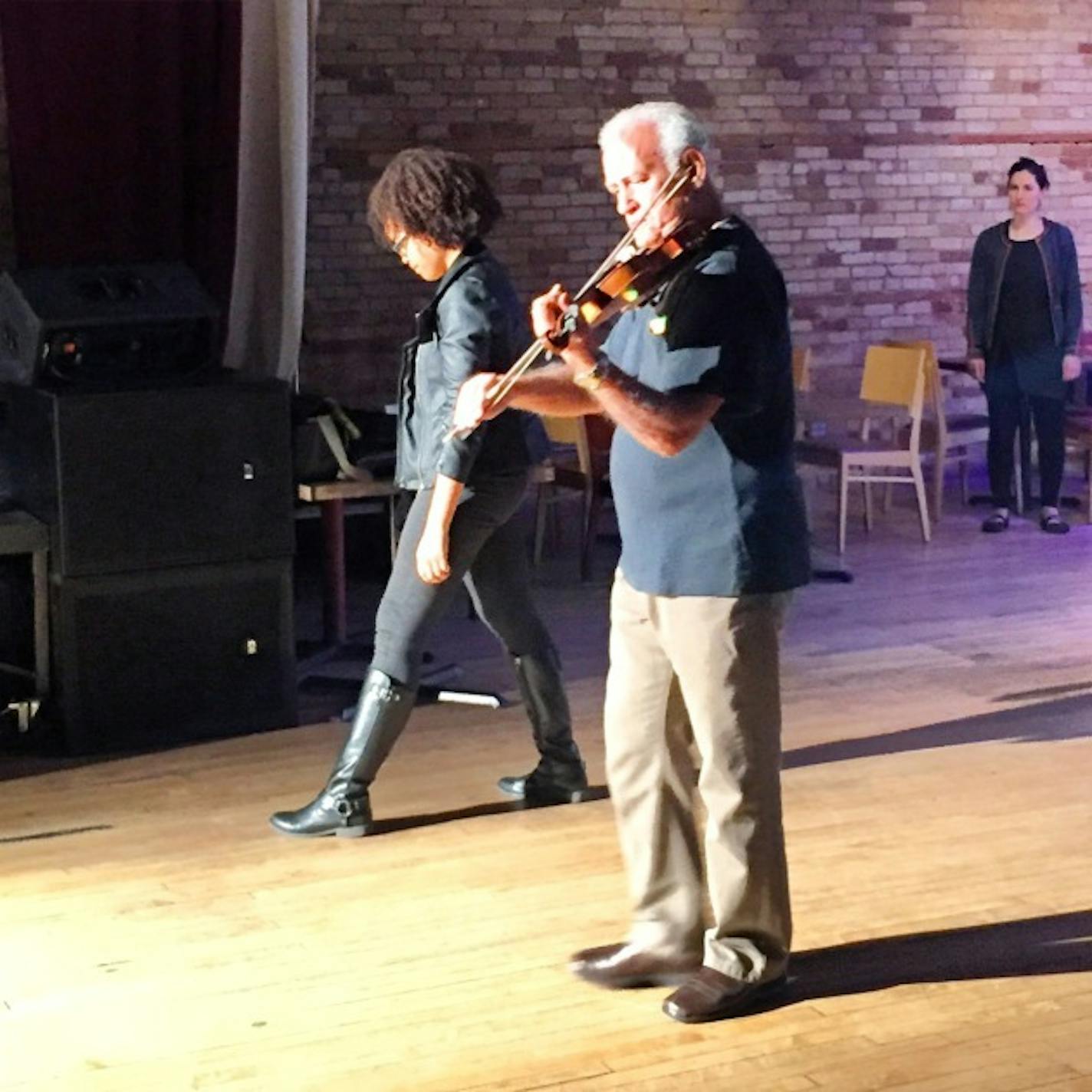 Violinist Salah Fattah with Sagirah Shahid.