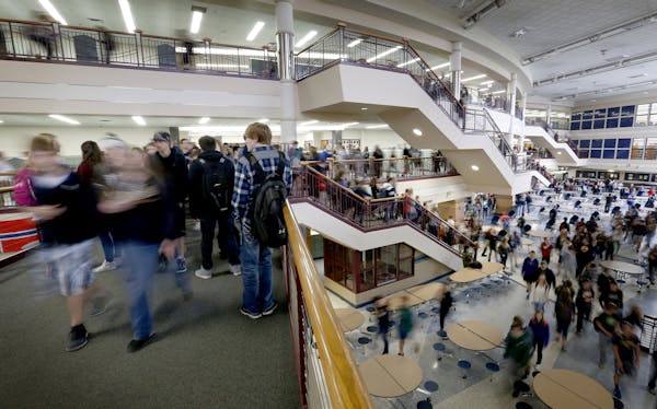 Students at Prior Lake high school exited their classes at the end of the school day. ] CARLOS GONZALEZ cgonzalez@startribune.com - May 10, 2016, Prio
