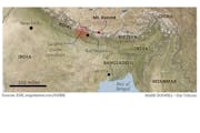 Location of Nepal earthquake