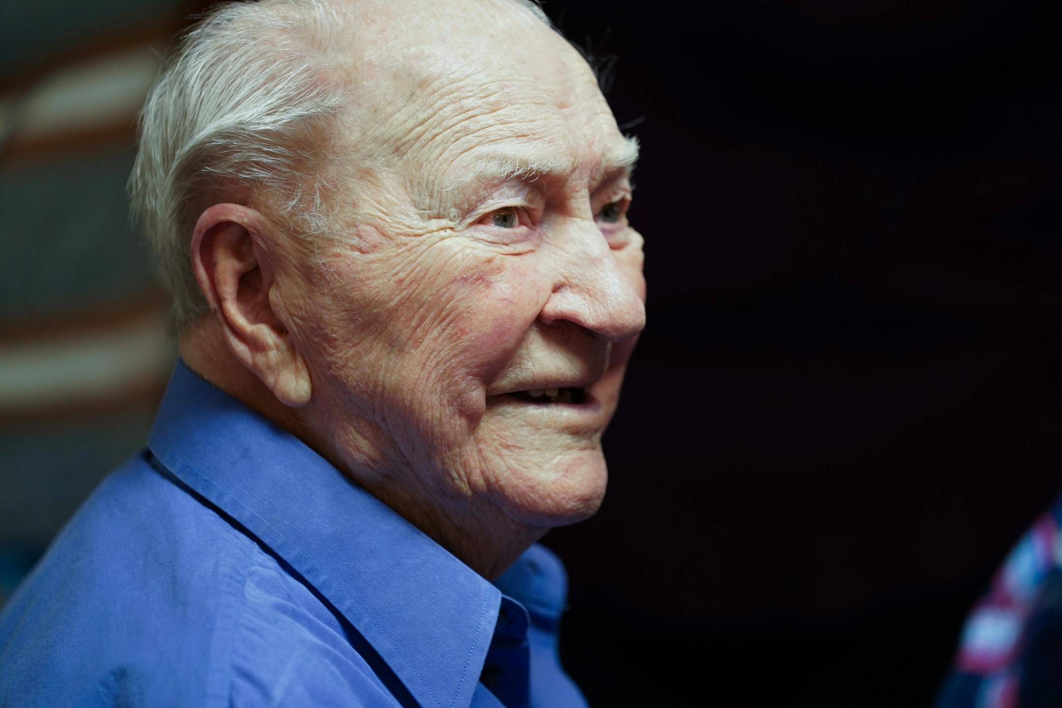 Norwegian Ambassador Kåre R. Aas presented two medals to 100-year-old Wilton Rasmusson, who served under the Office of Strategic Services' Norwegian Operational Unit, NORSO II, during World War II.